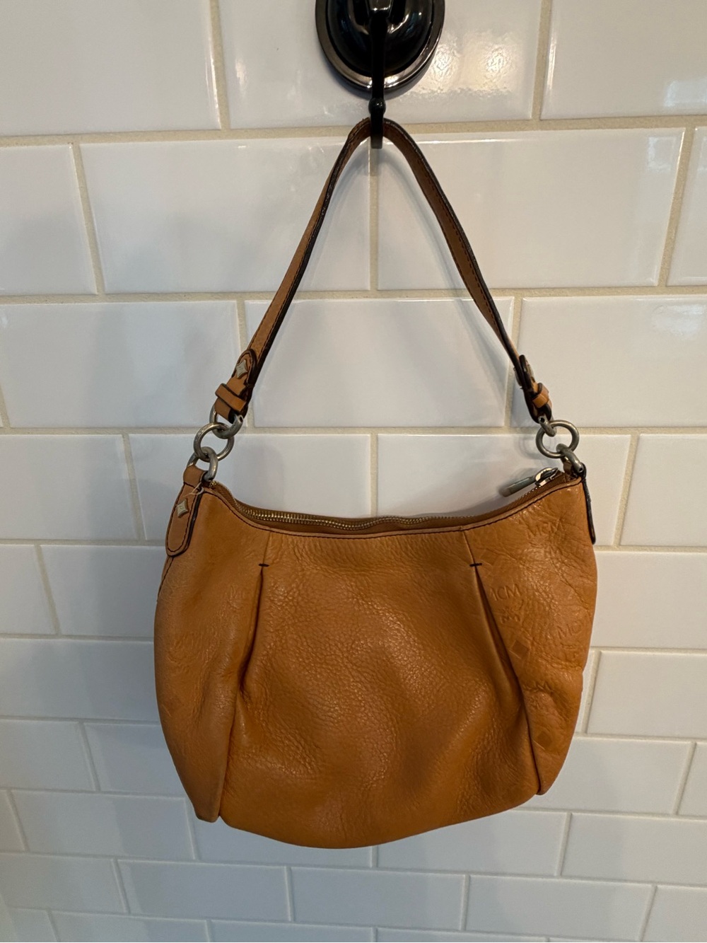 MCM Cognac/Tan Leather Hobo Shoulder Bag - Picture 5 of 7